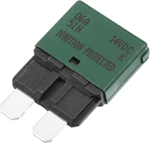 Motoforti Universal Car E37 Circuit Breakers Fuses Replacement, 6A 14V, Durable, Plastic Metal, Dark Green in Saudi Arabia
