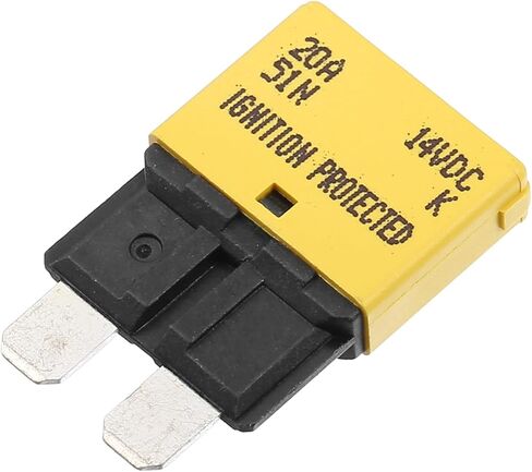 Motoforti Universal Car E37 Circuit Breakers Fuses Replacement, 20A 14V, Durable, Plastic Metal, Yellow in Saudi Arabia