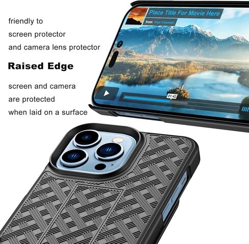 Belt Clip Holster Compatible for iPhone 14 Plus 6.7" Case, with Built-in Kickstand Belt Clip Holster Shockproof Cover, iPhone 14 Plus 5G Holster - Black in Saudi Arabia