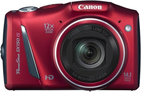 Canon PowerShot SX150 IS 14.1 MP Digital Camera with 12x Wide-Angle Optical Image Stabilized Zoom with 3.0-Inch LCD (Red) (Renewed) in Saudi Arabia