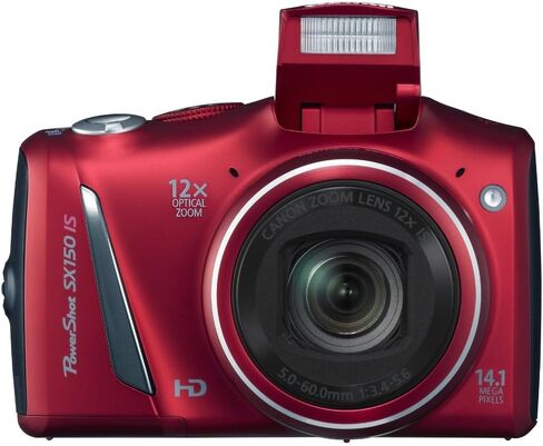 Canon PowerShot SX150 IS 14.1 MP Digital Camera with 12x Wide-Angle Optical Image Stabilized Zoom with 3.0-Inch LCD (Red) (Renewed) in Saudi Arabia