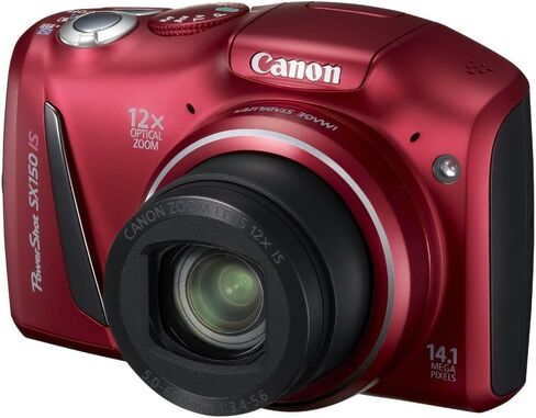 Canon PowerShot SX150 IS 14.1 MP Digital Camera with 12x Wide-Angle Optical Image Stabilized Zoom with 3.0-Inch LCD (Red) (Renewed) in Saudi Arabia