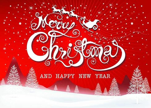LYWYGG 7x5ft Merry Christmas Backdrops for Photography Snowflake Microfiber Photo Background Red Photo Happy New Year Booth Backdrop CP-86 in Kuwait