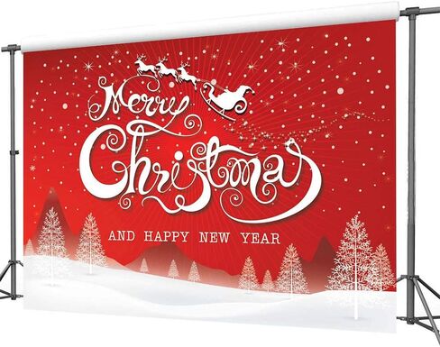 LYWYGG 7x5ft Merry Christmas Backdrops for Photography Snowflake Microfiber Photo Background Red Photo Happy New Year Booth Backdrop CP-86 in Kuwait