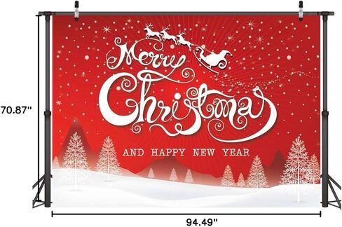 LYWYGG 7x5ft Merry Christmas Backdrops for Photography Snowflake Microfiber Photo Background Red Photo Happy New Year Booth Backdrop CP-86 in Kuwait