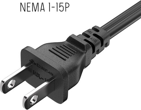 CableLeader 1ft 18 AWG سلك طاقة للكمبيوتر المحمول، غير مستقطب IEC320 C7 إلى 2 Prong NEMA 1-15P، بديل لأجهزة PS5 وPS4 والطابعات وأجهزة التلفزيون، أسود in Kuwait