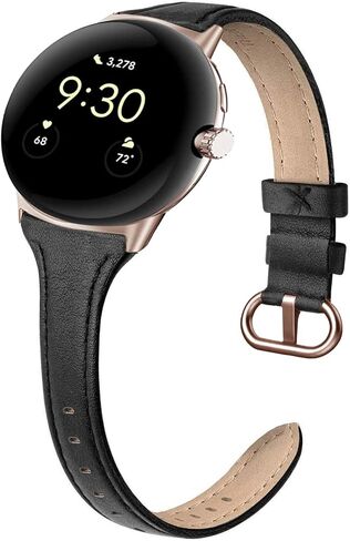 Leather Bands Compatible for Google Pixel Watch Band Leather for Women, Pixel Watch Wristband Adjustable Clasp Stylish Strap for Google Pixel Watch 2022 in Saudi Arabia