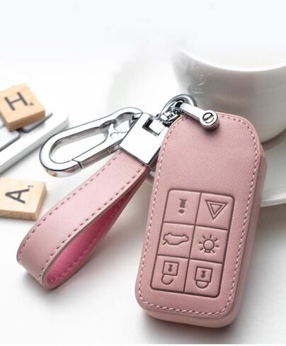 HIBEYO Key Case Cover for Volvo Smart Car Key Accessories with Keychains in Saudi Arabia