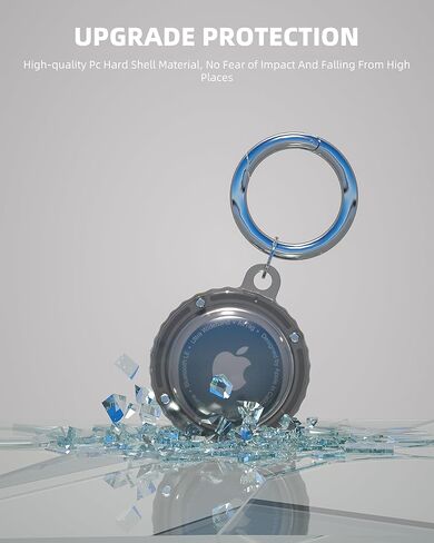 Air Tags-2 Pack, Airtag Holder with Keychain, Full Body Shockproof Case for Apple air Tracker Tags, Airtags Frosted Hard Cover for Dog Cat Collar, Luggage, Key (Black+Purple) in Kuwait