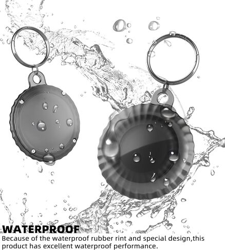 Air Tags-2 Pack, Airtag Holder with Keychain, Full Body Shockproof Case for Apple air Tracker Tags, Airtags Frosted Hard Cover for Dog Cat Collar, Luggage, Key (Black+Purple) in Kuwait