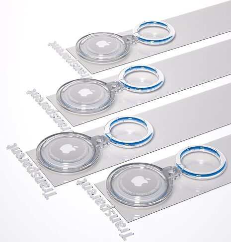 Estefanlo 4 Pack Waterproof Airtag Holder Case, Air Tag Keychain Case for Apple AirTag, Soft and Full Body Shockproof Airtag Holder with Keyring for Luggage, Dogs, Cats, Key, Bag (WHITE) in Kuwait