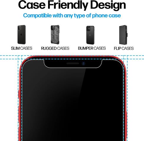 Power Theory Designed for iPhone 12/iPhone 12 Pro Privacy Screen Protector Tempered Glass Anti Spy protection [9H Hardness], Easy Install Kit, 99% HD Bubble Free Case Friendly, Anti-Scratch, 2 Pack in Kuwait