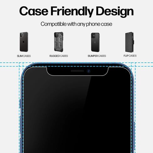 Power Theory Designed for iPhone 12/iPhone 12 Pro Privacy Screen Protector Tempered Glass Anti Spy protection [9H Hardness], Easy Install Kit, 99% HD Bubble Free Case Friendly, Anti-Scratch, 2 Pack in Kuwait