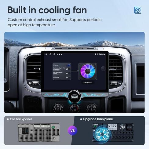 راديو سيارة Android 13.0 لسيارة Dodge Ram 1500 2500 3500 2013-2018 AC يدوي، 11.5 بوصة مقبض واحد 2K HD شاشة تعمل باللمس، 4G+64G مع CarPlay اللاسلكي، Android Auto، AM/FM Stereo، 5G WiFi، DSP، مروحة العادم، SWC in Kuwait