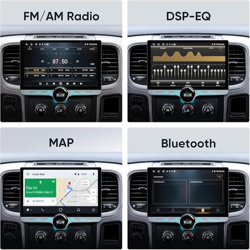راديو سيارة Android 13.0 لسيارة Dodge Ram 1500 2500 3500 2013-2018 AC يدوي، 11.5 بوصة مقبض واحد 2K HD شاشة تعمل باللمس، 4G+64G مع CarPlay اللاسلكي، Android Auto، AM/FM Stereo، 5G WiFi، DSP، مروحة العادم، SWC in Kuwait
