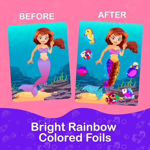 Craftikit ® فن رقائق الحيوانات وفن خدش قوس قزح للأطفال - مجموعة الفنون والحرف 2 في 1 للأطفال الذين تتراوح أعمارهم بين 4 و10 سنوات - هدايا للفتيات والفتيان والأطفال الصغار الذين تتراوح أعمارهم بين 4 و5 و6 و7 و8 و9 و10 سنوات in Kuwait