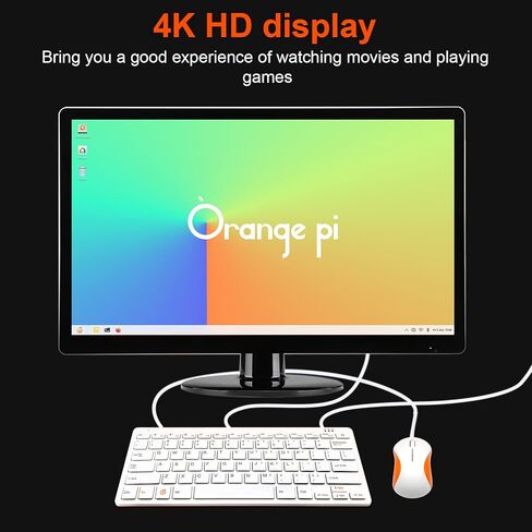 800 Six-Core 64 Bit 4GB RAM Dual Band WiFi Bluetooth 5.0 All-in-One Keyboard Computer Kit with 64GB EMMC, Run Android, Orange Pi OS, Manjaro, Ubuntu, Debian (Pi800+TypeC 5V4A Supply) in Saudi Arabia