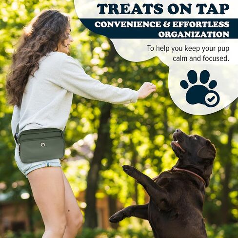 Puppington 3-in-1 Crossbody Dog Treat Pouch for Pet Training - Compostable Poop Bags, Built-In Poop Bag Dispenser, Slow-Feeding Travel Dog Bowl & Reflective Leash - Dog Walking Bag (Onyx Black) in Kuwait