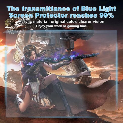 Blue Light Screen Protector for 23 23.6 23.8 24 inch Computer Monitor Hanging Type Blue Light Blocking Filter Panel Anti Scratch Eye Protection Shield for Desktop Computer in Saudi Arabia