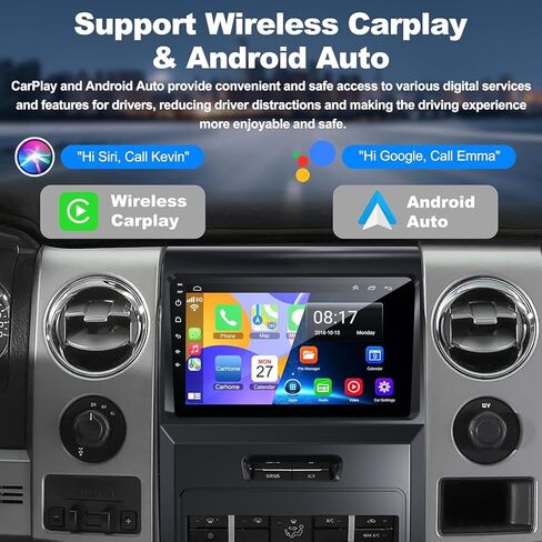 لـ Ford F150 2009-2014 Android 12 Car Stereo 4+32G، 9 بوصة IPS شاشة تعمل باللمس راديو السيارة مع Carplay اللاسلكي / Android Auto، GPS، WiFi، Bluetooth، دعم Obd2 / DVR / DPS in Kuwait