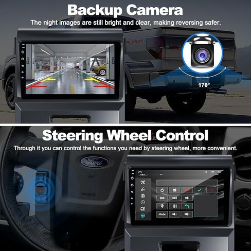 لـ Ford F150 2009-2014 Android 12 Car Stereo 4+32G، 9 بوصة IPS شاشة تعمل باللمس راديو السيارة مع Carplay اللاسلكي / Android Auto، GPS، WiFi، Bluetooth، دعم Obd2 / DVR / DPS in Kuwait