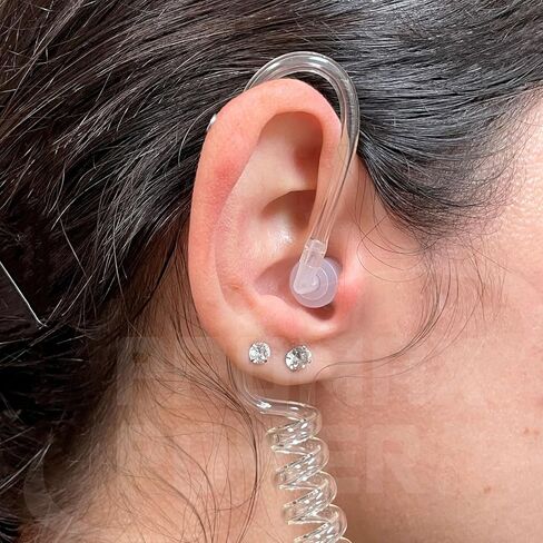 PROMAXPOWER 1-Wire FBI Style Clear Acoustic Tube Earpiece with PTT Button Mic Compatible with Motorola Two-Way Radios XPR3000, XPR3300e, XPR3500, XPR3500e, DEP550, MTP3100 in Kuwait