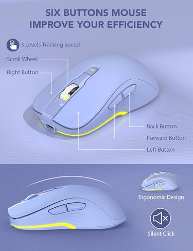مجموعة لوحة مفاتيح وماوس لاسلكية - حروف مضيئة، مسند معصم مغناطيسي، لوحات مفاتيح بإضاءة خلفية قابلة لإعادة الشحن مع غطاء مفاتيح دائري للآلة الكاتبة القديمة، مجموعة لاسلكية للكمبيوتر والنوافذ والكمبيوتر الشخصي والكمبيوتر المحمول (أرجواني) in Kuwait