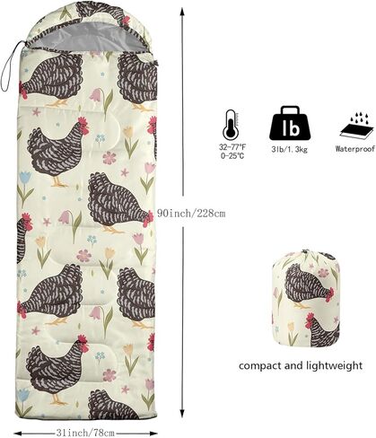 axolotl الكرتون الثعلب كيس النوم، 3 الموسم الطقس الدافئ والبارد kawaii الثعلب الزهور أكياس النوم للأطفال الأولاد المراهقين، أكياس النوم خفيفة الوزن للماء للسفر، معدات التخييم في الهواء الطلق، الأحمر in Kuwait