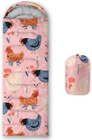 Axolotl Cartoon Fox Sleeping Bag,3 Season Warm and Cool Weather Kawaii Fox Flowers Sleeping Bags for Kids Boys Teens,Waterproof Lightweight Sleeping Bags for Traveling,Outdoors Camping Equipment,Red in Kuwait