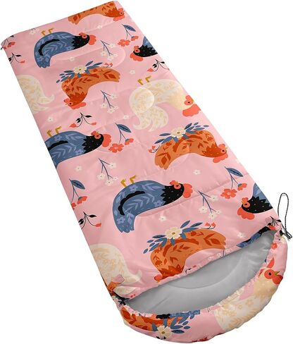 Axolotl Cartoon Fox Sleeping Bag,3 Season Warm and Cool Weather Kawaii Fox Flowers Sleeping Bags for Kids Boys Teens,Waterproof Lightweight Sleeping Bags for Traveling,Outdoors Camping Equipment,Red in Kuwait