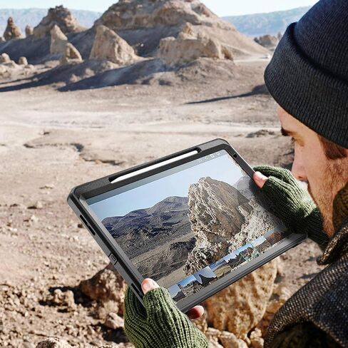 SUPCASE UB Pro Series Case for iPad Pro 12.9 2018, Support Apple Pencil Charging with Built-in Screen Protector Full-Body Rugged Kickstand Protective Case for iPad Pro 12.9 2018 Release (Black) in Saudi Arabia
