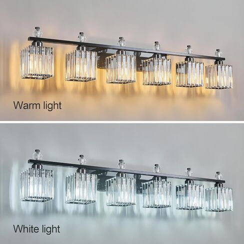 Bathroom Vanity Lights 4-Light Plating Black Modern Crystal Vanity Light Fixtures Over Mirror Crystal Bathroom Vanity Lighting Fixtures in Kuwait
