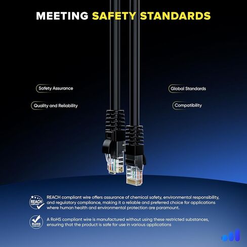 Maximm Cat 6 Ethernet Cable 8 ft (2-Pack) - High-Speed LAN Cable, Internet Cable, Patch Cable, and Network Cable - UTP, 10Gbps, 550MHz Ethernet Cord - Black & White in Kuwait
