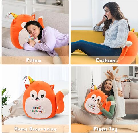 Easfan Birthday Bear Plush Pillow Soft Bear Plush Toy Cute Bear Stuffed Animal Home Room Decoration Birthday Gift for Kids Toddlers Pink,12’’ in Kuwait