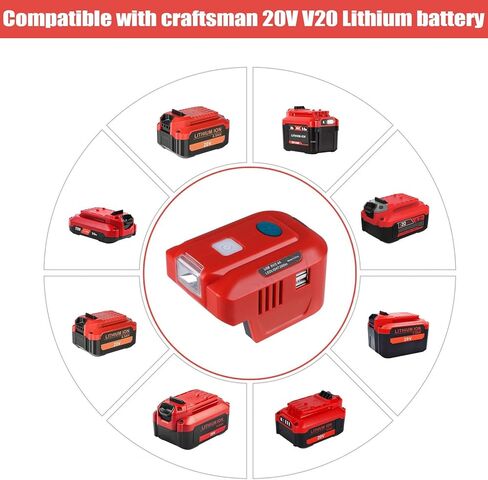محول طاقة 150 وات لبطارية ماكيتا 18 فولت، محول بطارية تيار مستمر 20 فولت إلى تيار متردد 110-120 فولت، مولد محطة طاقة محمول، منفذ محول شاحن يعمل بالبطارية مع منفذي USB ومنفذ تيار متردد وإضاءة LED in Kuwait