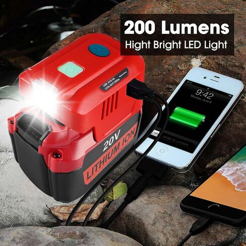 محول طاقة 150 وات لبطارية ماكيتا 18 فولت، محول بطارية تيار مستمر 20 فولت إلى تيار متردد 110-120 فولت، مولد محطة طاقة محمول، منفذ محول شاحن يعمل بالبطارية مع منفذي USB ومنفذ تيار متردد وإضاءة LED in Kuwait