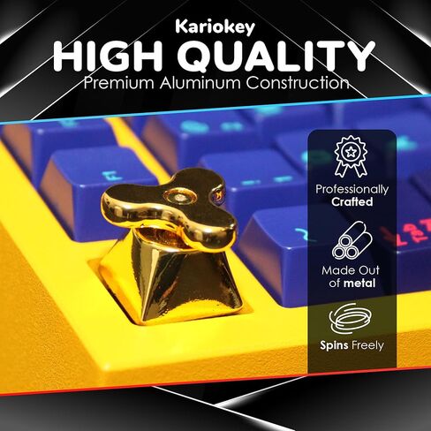 Custom Keycap Full Metal Fidget Spinner for MX Mechanical Gaming Keyboard OEM Profile Esc | Kariokey Artisan Key Caps (Silver) in Saudi Arabia