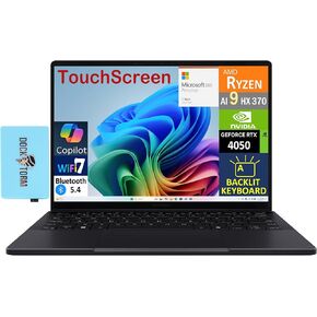 ASUS ProArt PX13 AI Gaming 2-in-1 Laptop 13.3" Touchscreen AMOLED 2.8K Display (AMD Ryzen AI 9 HX 370, 32GB LPDDR5X, 1TB SSD, Backlit KB, Win 11 Home) w/Microsoft 365 Personal, DKZ USB Port Expander