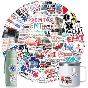 150PCS EMS Stickers, Emergency Medical Service Stickers, EMT Sticker for Paramedic, Water Bottle, Laptop, Phone Case