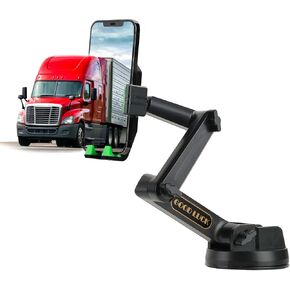 Phone Mount for Truck, Truck Phone Holder Mount Heavy Duty, Dashboard Windshield Phone Holder for Semi Truck, Suction Cup Phone Mount for Truck Accessories, Compatible with iPhone/Samsung