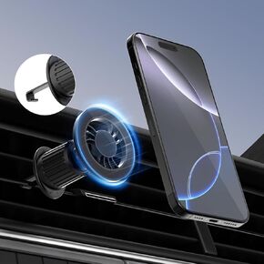 for [Magsafe Car Mount] [360°Flexible Rotation] [20X Strong Magnets] Upgraded Metal Hook, Hands-Free Phone Holder Fit for iPhone 16/15/14/13/12 Series, Black