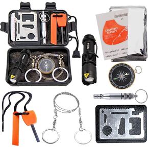 EMDMAK Survival Kit Outdoor Emergency Gear Kit for Camping Hiking Travelling or Adventures