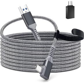 Tiergrade Link Cable for Meta Quest 3, 16FT USB 3.0 to Type-C Cable Accessories Compatible with Quest 2/Pro, PICO4/Pro, High Speed Data Transfer and Fast Charging for VR Headset and Gaming PC
