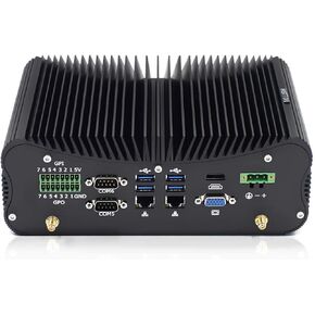 Fanless PC Industrial Mini PC Core i7-10510U, 32GB RAM 512GB SSD, Desktop Mini PC Windows 10 Pro, HDMI & VGA RS485/232 COM, GPIO, WiFi, USB 3.0, Mini Computers, Support Linux/Ubuntu