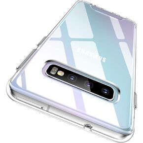 Rayboen Case for Galaxy S10 Plus, Crystal Clear Designed Shockproof Protection Phone Case, Transparent Hard PC Back Flexible TPU Sleek Light and Durable Cover for Samsung Galaxy S10 Plus