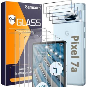 [4+4 Pack] Glass Screen Protector for Google Pixel 7a, 9H Tempered Glass, Ultrasonic Fingerprint Compatible, HD Clear Case Friendly for Google Pixel 7a 5G Glass Screen Protector