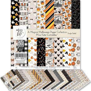 Pattern Paper Pack - A Magical Halloween - for Disneyland Walt Disney World- Scrapbook Premium Specialty Paper Single-Sided 12"x12" Collection Includes 16 Sheets - by Miss Kate Cuttables