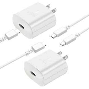 2-Pack USB-C Power Supply Cord Fast Charger for MacBook Air 13 12 inch Retina 2022/2021/2020/2019 2018 M1 A2337 A2179 A1932 for iPad Pro 12.9 Gen 4/3 Air 4th 5th,Mini 6th,45W 30W USB C to C Cable