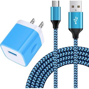 Android Charger Micro USB Android Charger Cable Single Port Wall Charger Block Phone Plug 6FT Charging Cord for Samsung Galaxy S7 S6 Edge/Active/S5 S4 S3 S2, Note 6 5 4,A10 J8 J3V J7V J7 J3 J6 J5 J2