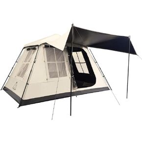 TENPLAY 2-4Person Instant Cabin Tent,Portable Pop Up Tent,One-Touch,Setup with 60s,Spacious Interior,BlackCoating,Waterproof5000mm,Includes Rainfly,Cannopy,Backpacking Tents for Camping,Hiking,Family